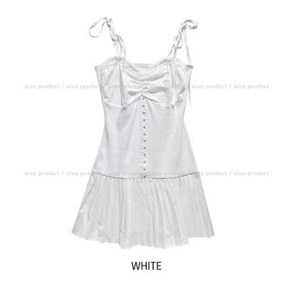 Glare pleated bustier one-piece