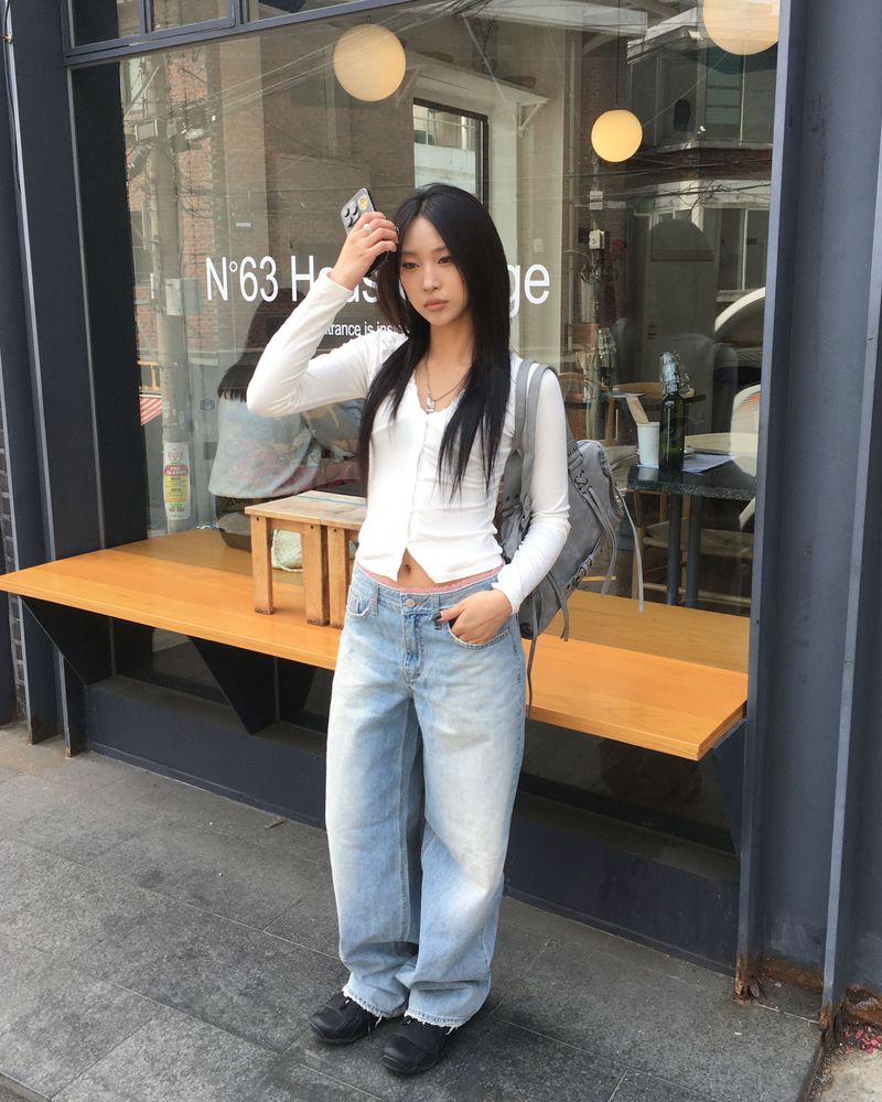 V neck frill cardigan