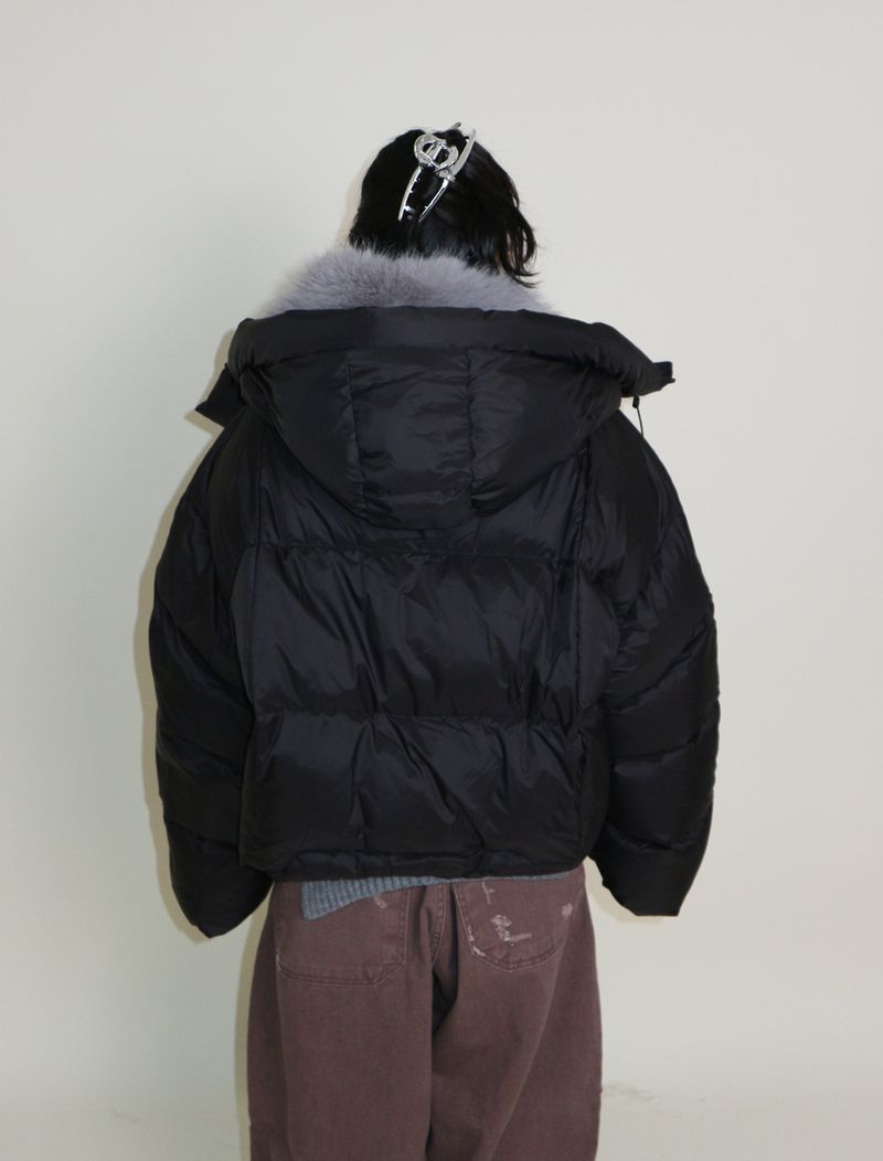 Out String Winter High-Neck Duck-Down Padded Jacket (Light Padded)