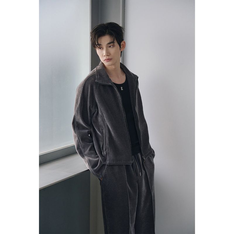 Velvet corduroy line pants(Charcoal)