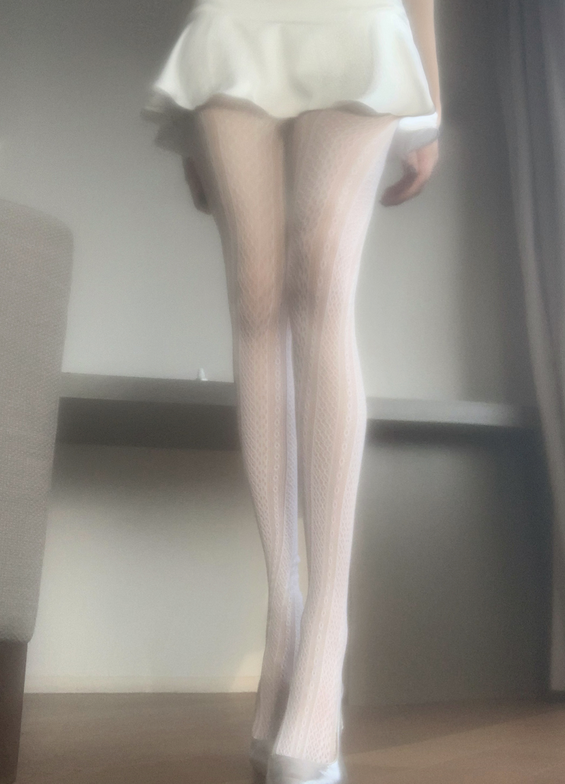 Chelina Vintage Mesh Stocking (white)