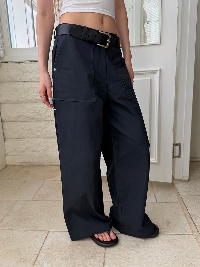 Wide pocket cotton pants(2color)