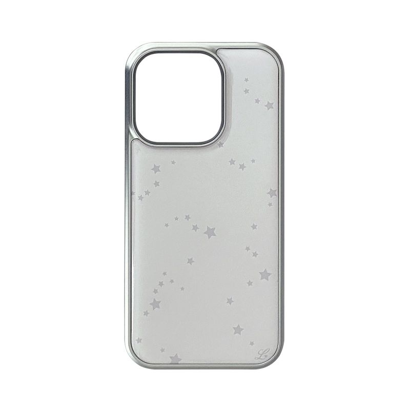 [MADE] SRARRY NIGHT PHONE CASE WHITE (epoxy silver bumper)