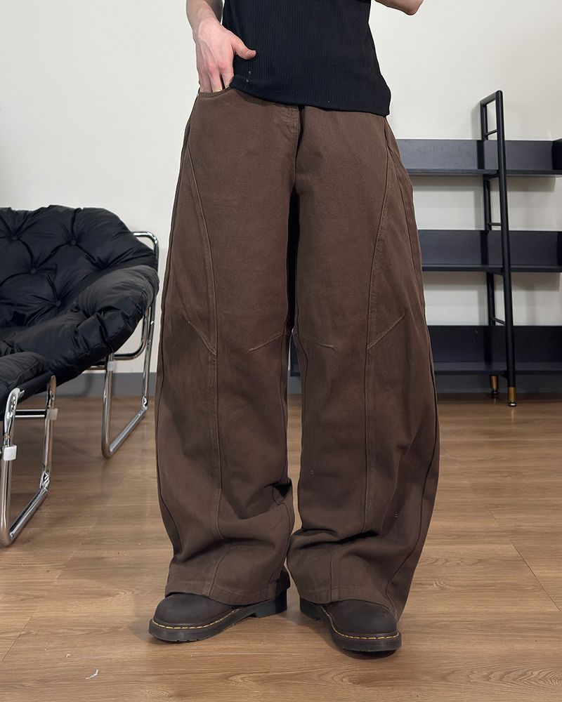 Orbit cut wide cotton pants