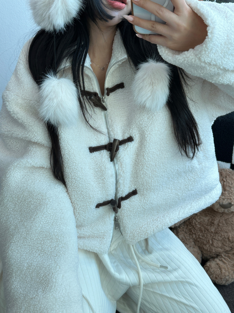 TEDDY CURLY🤎CUTIE PETIT ZIP UP 🤎🧸🐏3COLOR