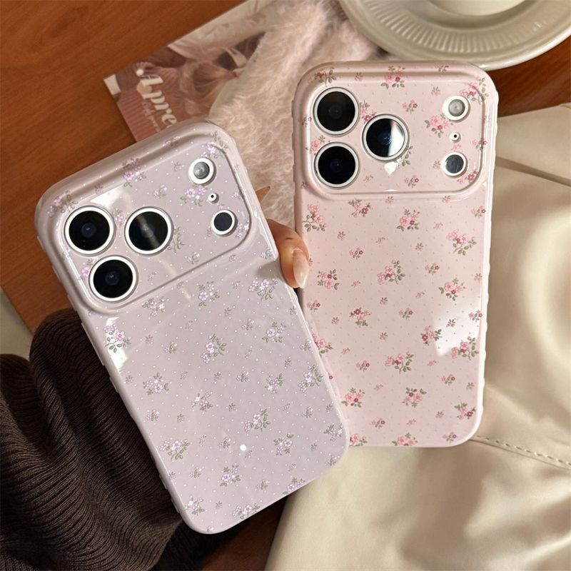 Flower Dot Pattern Soft iPhone Case