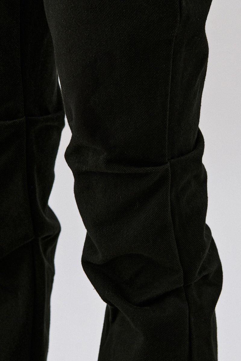 Pintuck Bootcut Pants [Black]