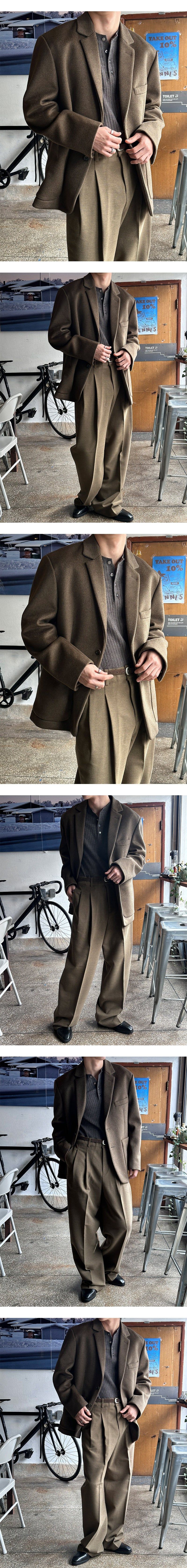 [F/W] Blend two tuck wool slacks(2color)