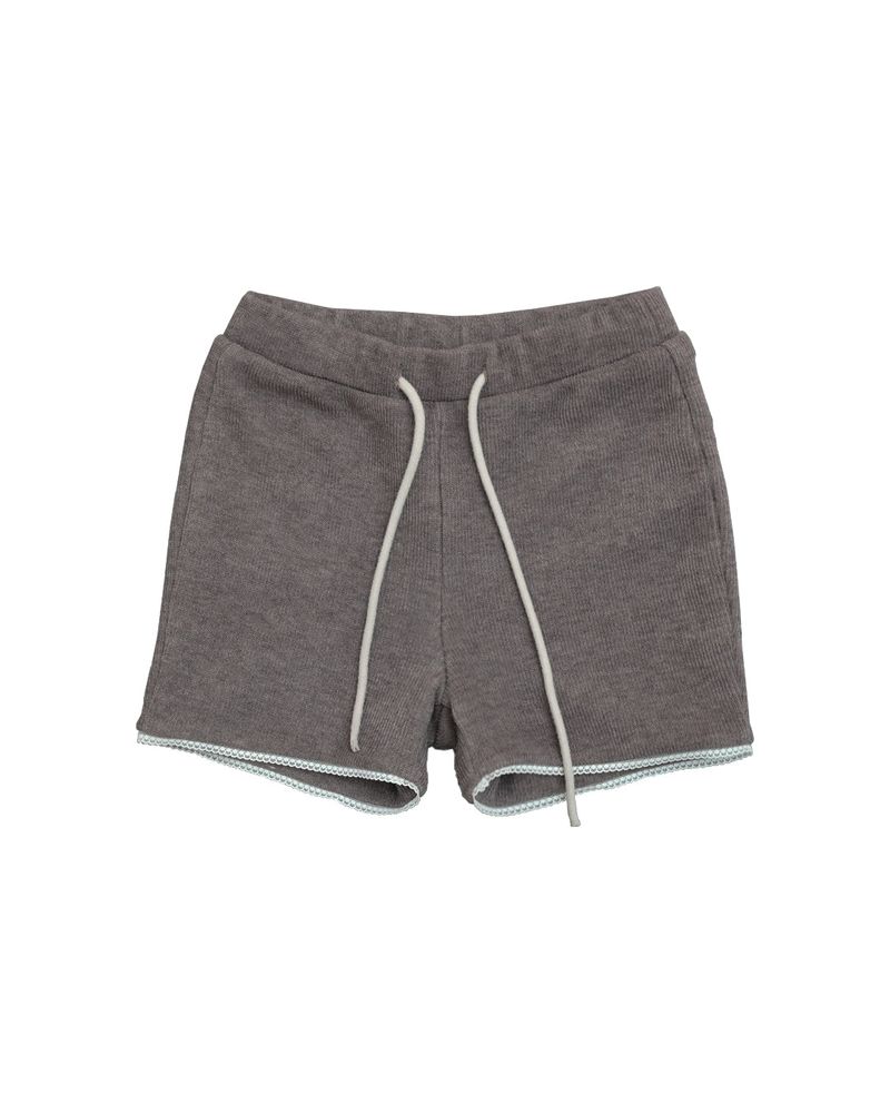 Lace short knit pants / cocoa