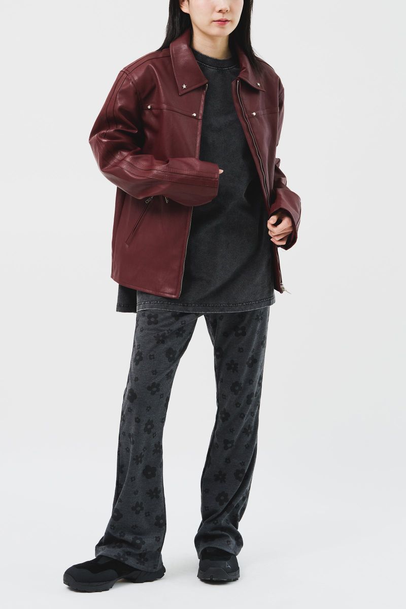 Star Stud Leather Jacket (2color)