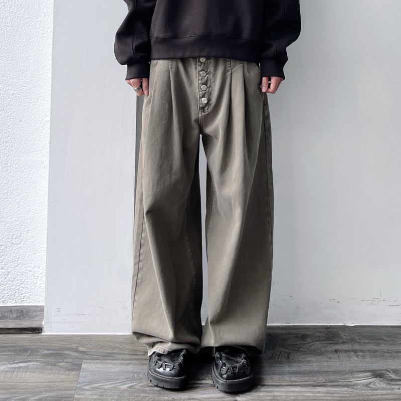 FADE MEET（フェードミート）の「Vintage Washed Button-Fly  Wide Trousers（Pants）」
