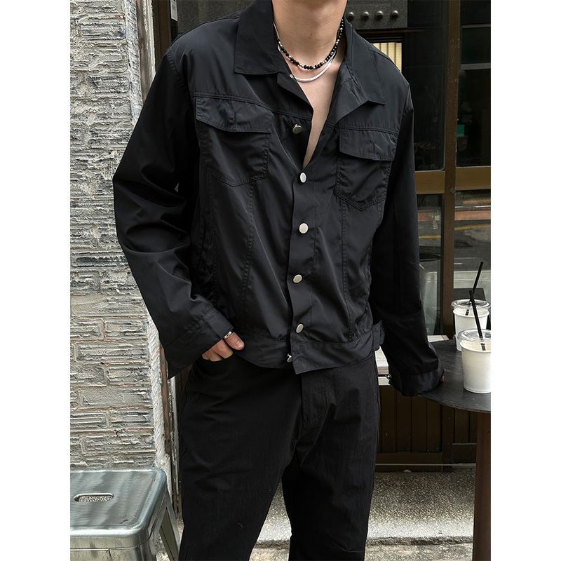 [Unisex] Satin trucker shirts jacket(2color)