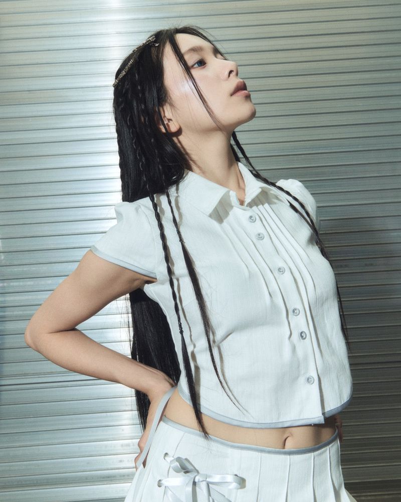 CHERRYQUIRI（チェリーキュリー）の「denim eyelet bl - ivory（Tops）」