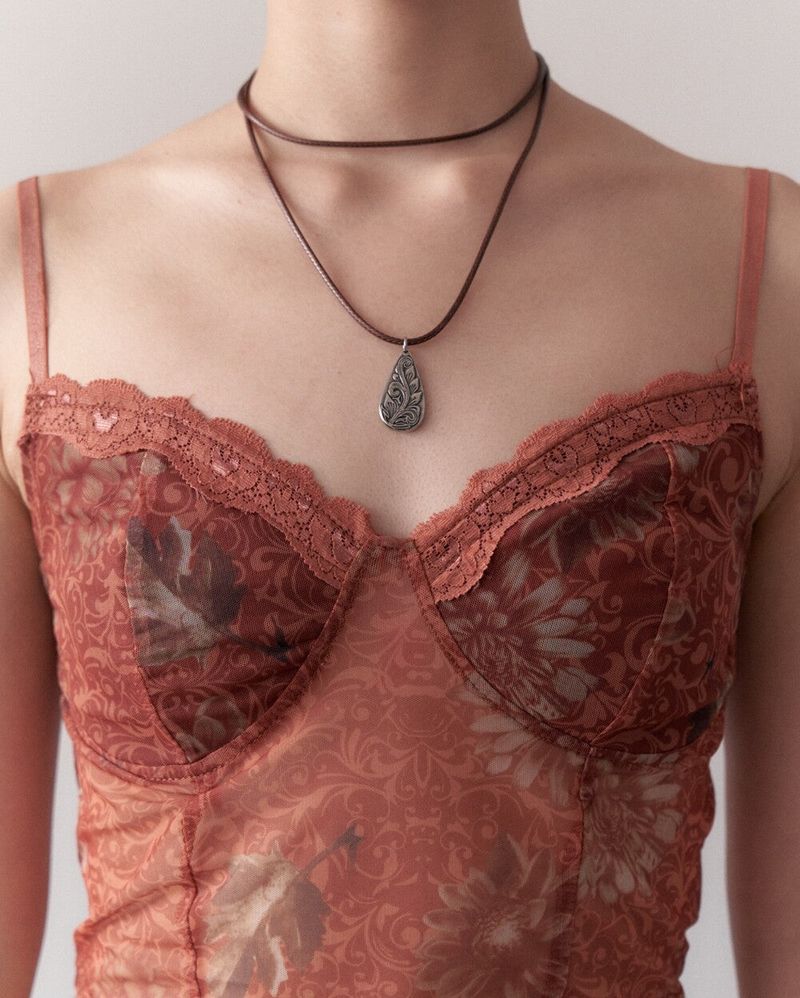 美愛桃源 flower leaf necklace (2-way)