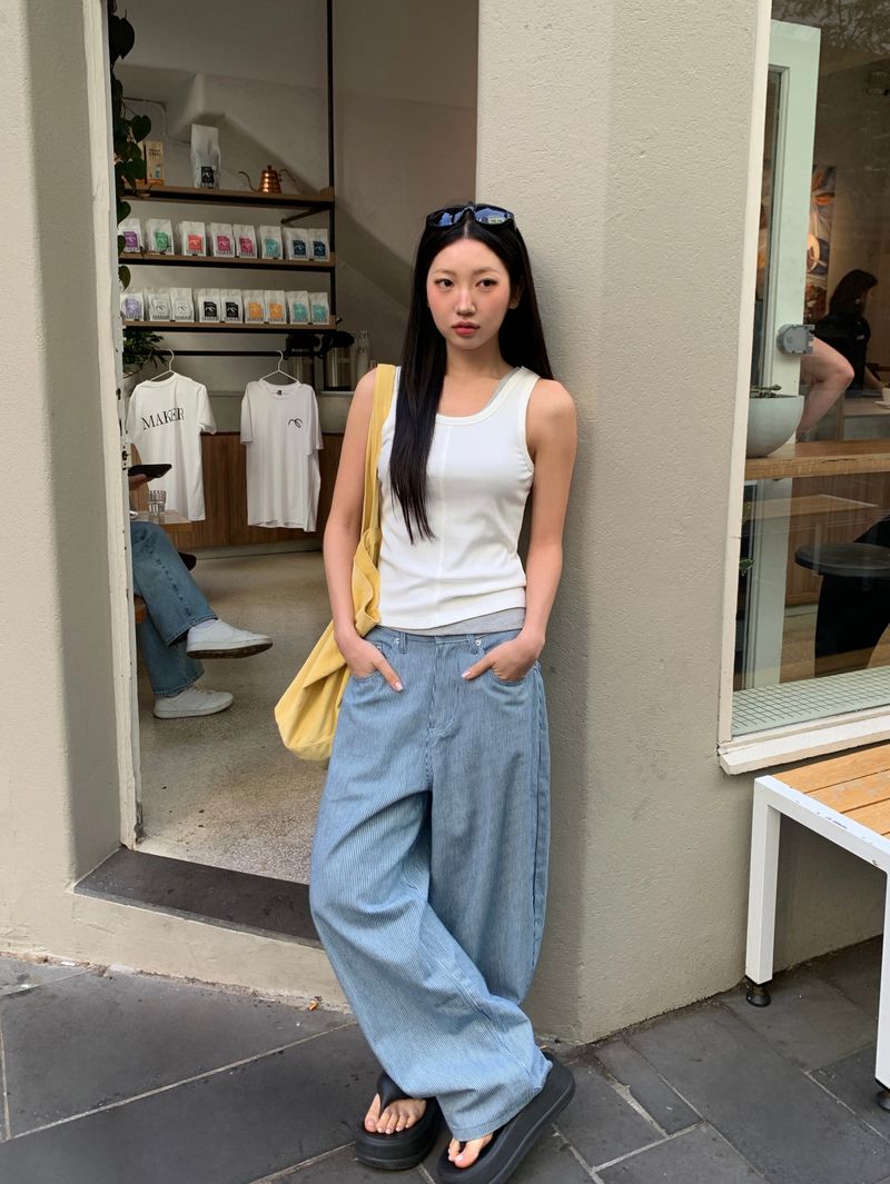 [ORIGINAL] Petit Cutout Ribbed Sleeveless