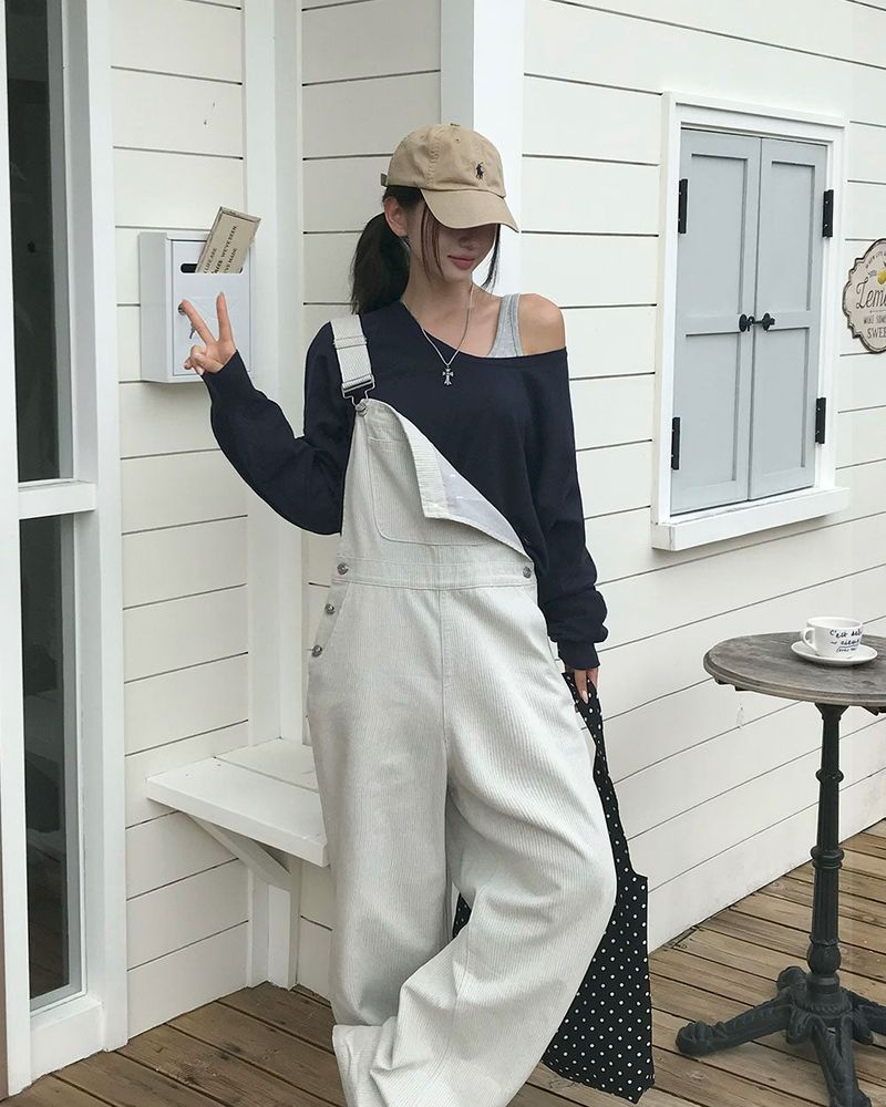 [ORIGINAL] Good Day Overall Stripe Wide Pants