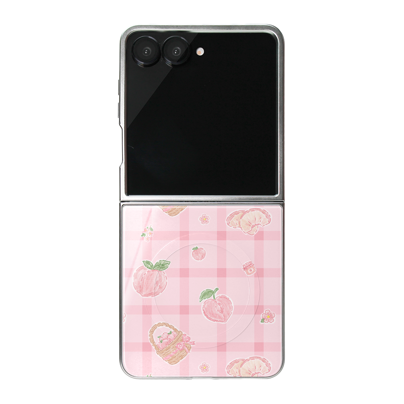 LAZEST（ラゼスト）の「[MADE]Peach Check MagSafe Glass Bumper Phone Case for ZFlip（Smartphone Accessories）」