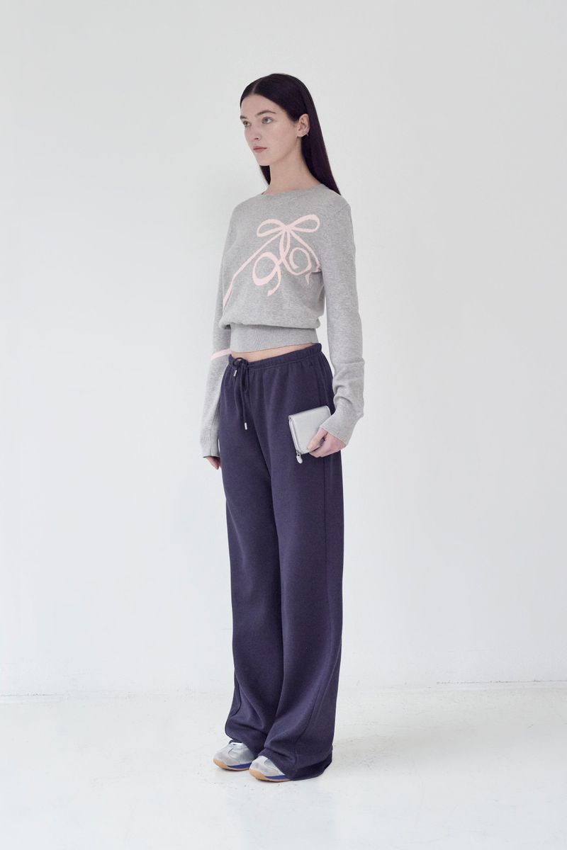 KIRSH PLAIN RIBBON CHERRY KNIT [GRAY]