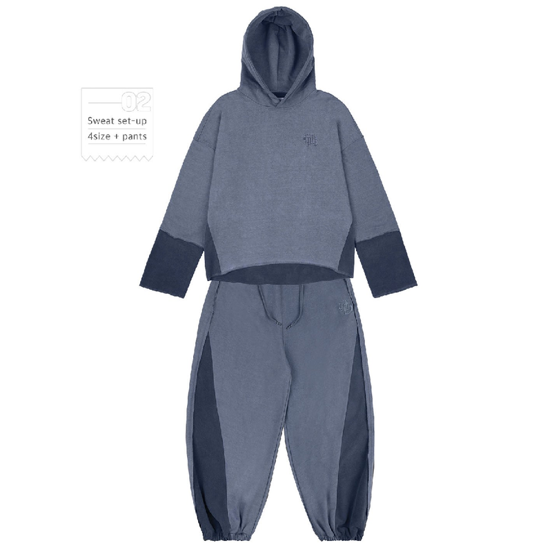 PIGMENT CUTTED BALLOON SWEATPANTS_BLUE NAVY