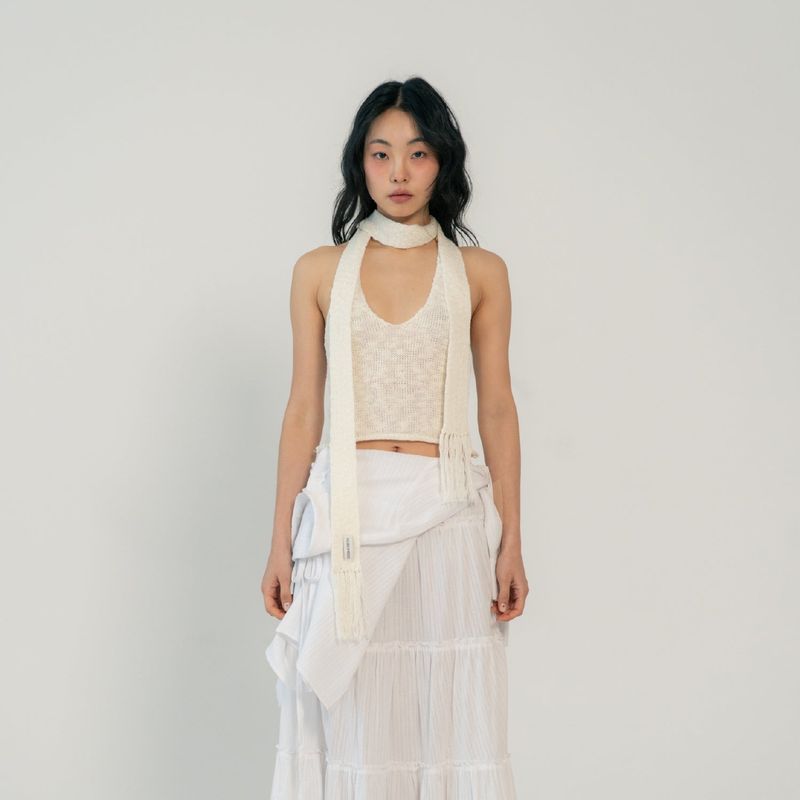 ZIZE KNIT MUFFLER (IVORY)