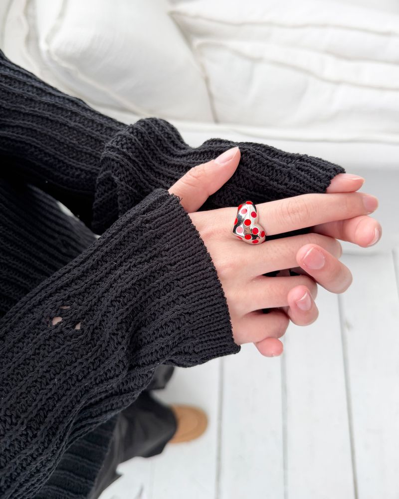 Polka Dot Heart Ring