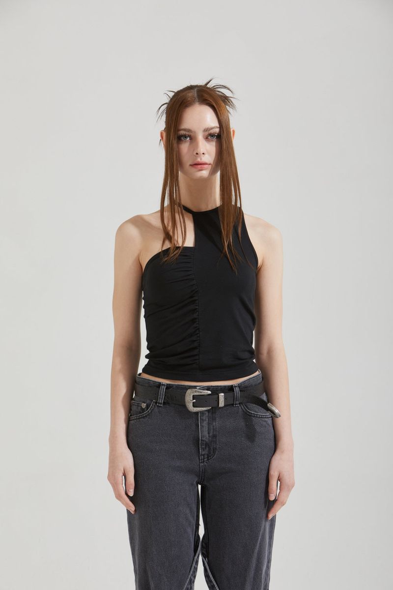 SHIRRING CHOKER TOP