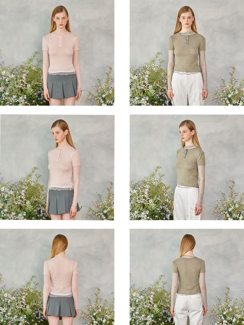 Punching Half Puffy Knit Set (2colors)