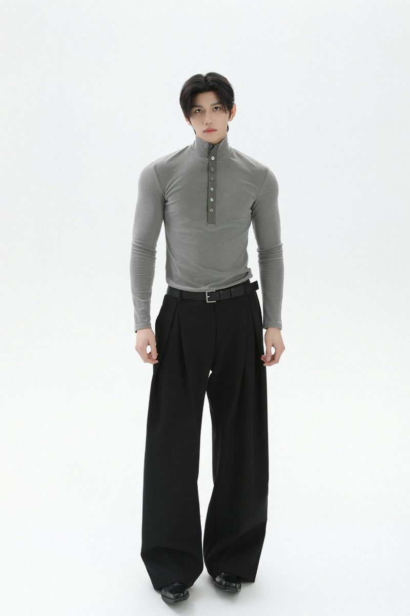Thermal Fitted Henley Long Sleeve Tee