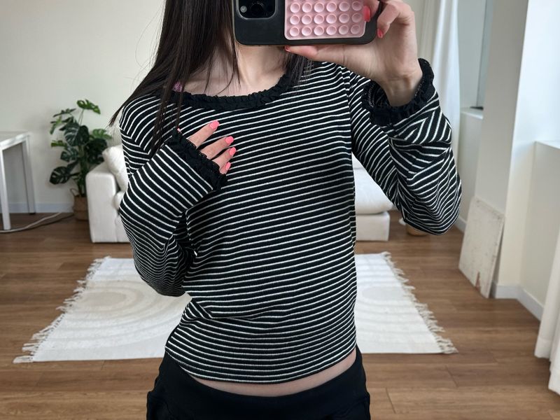lace stripe tee