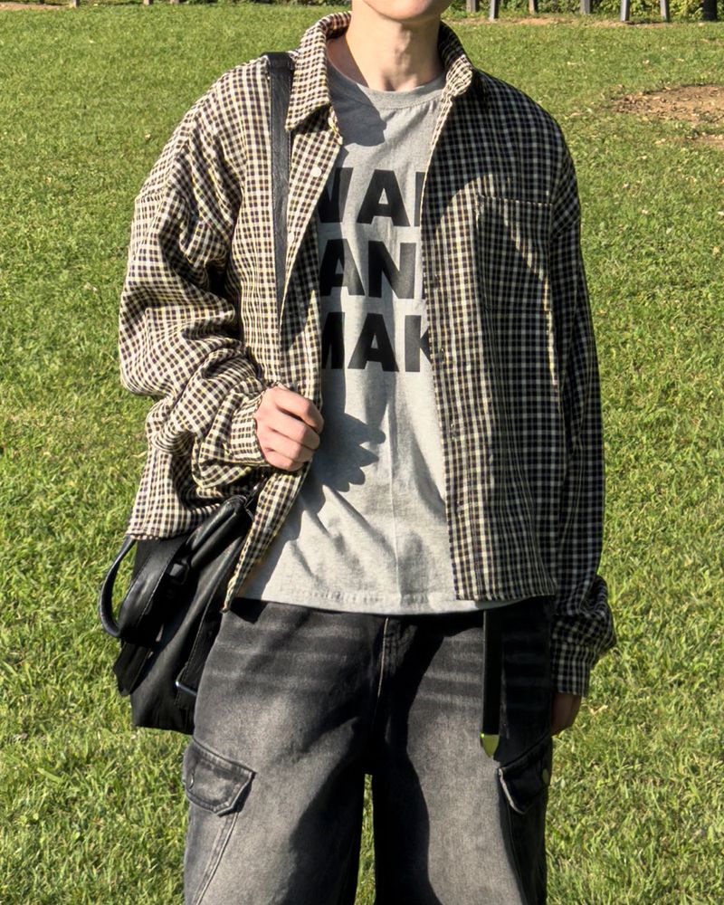 N Semi Crop Check Shirt