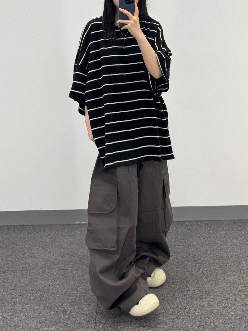 panel big cargo banding pants