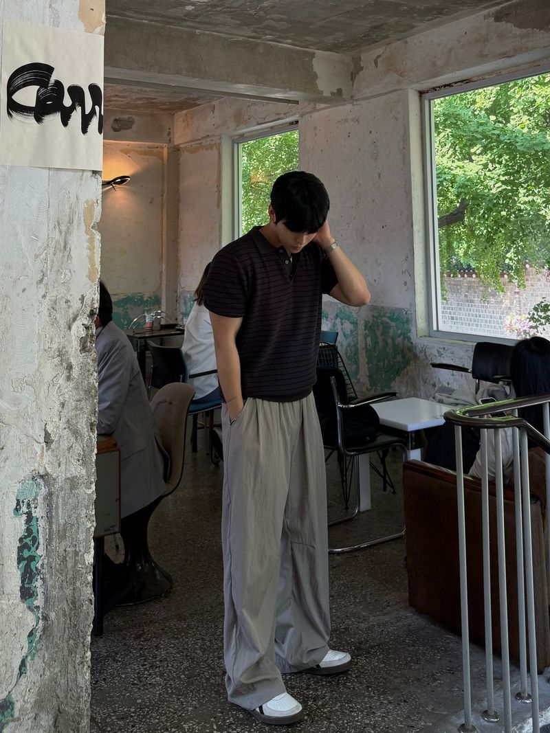 Rod nylon wide pants