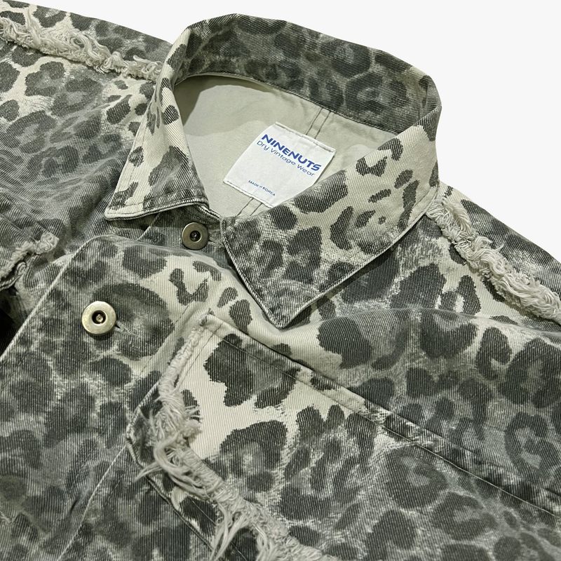 leopard grunge trucker jacket_grey