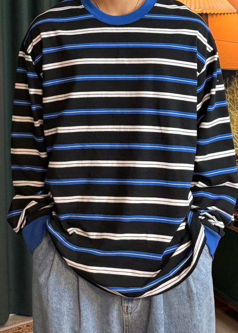Striped Crown Long Sleeve 3COLOR