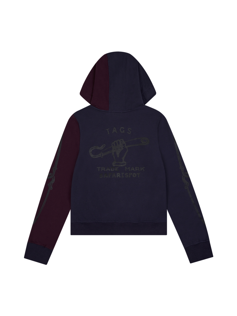 1/2 SAFETY ASURA HOOD ZIP UP (PURPLE/NAVY)