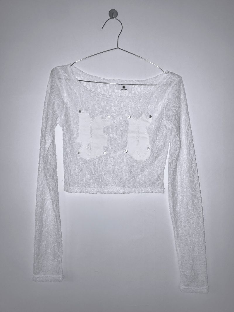 patch lace crop top (3 color)