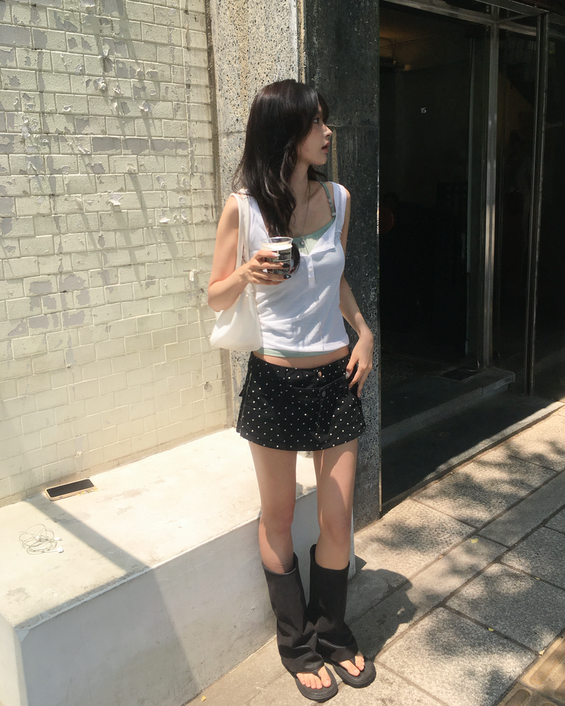 Tencel button sleeveless
