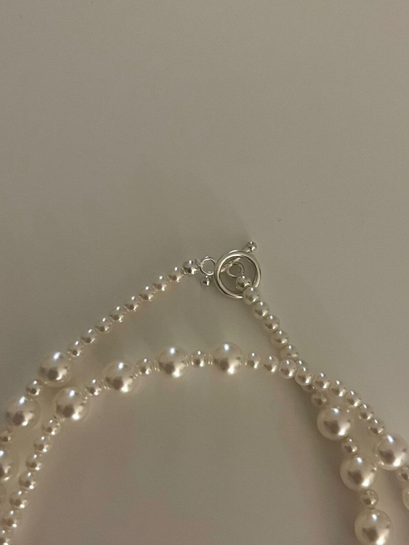 (silver925) Long pearl 2way necklace