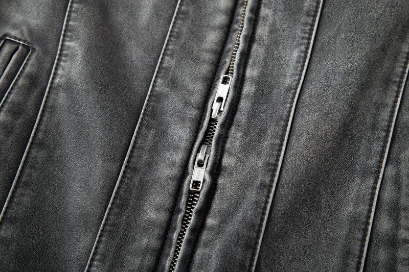  BIKER WASHING LEATHER JAKET L1 (GREY)