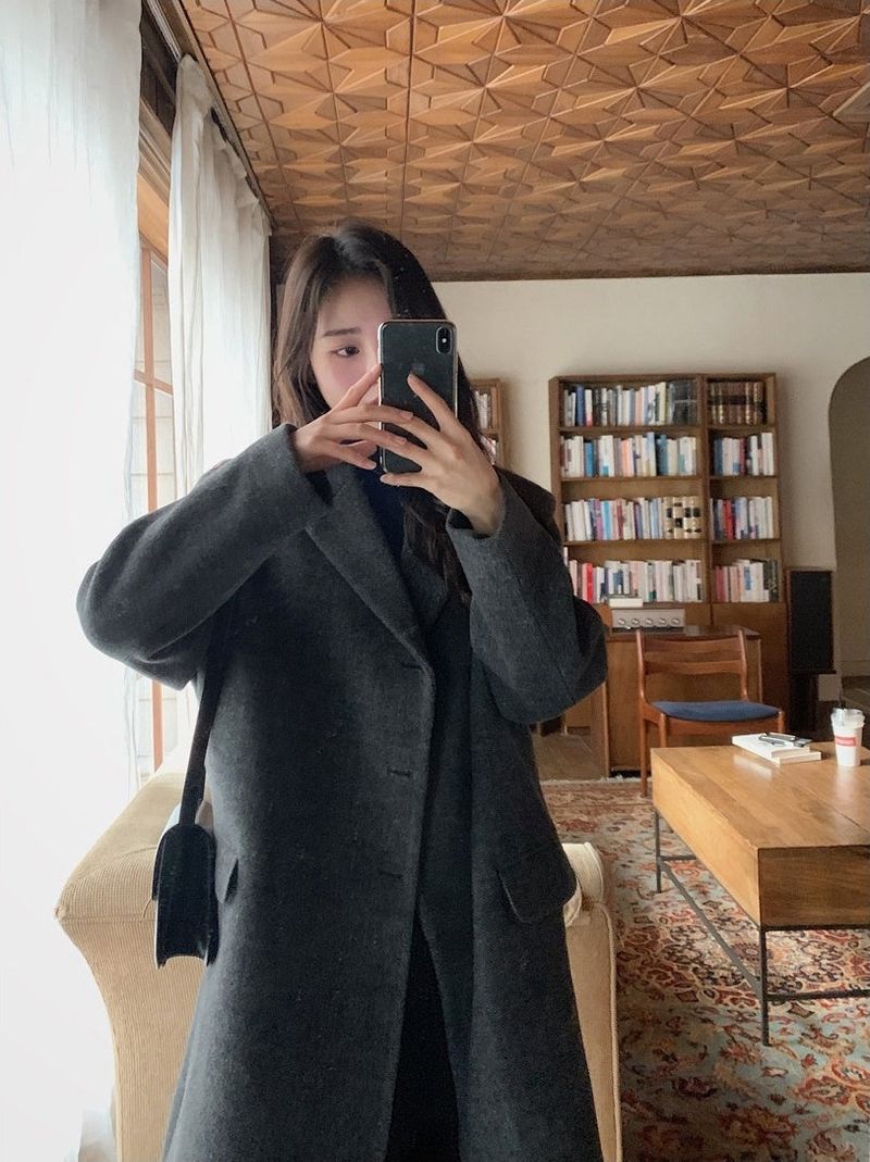 Modern Twill Overfit Wool70 Long Coat (2color)
