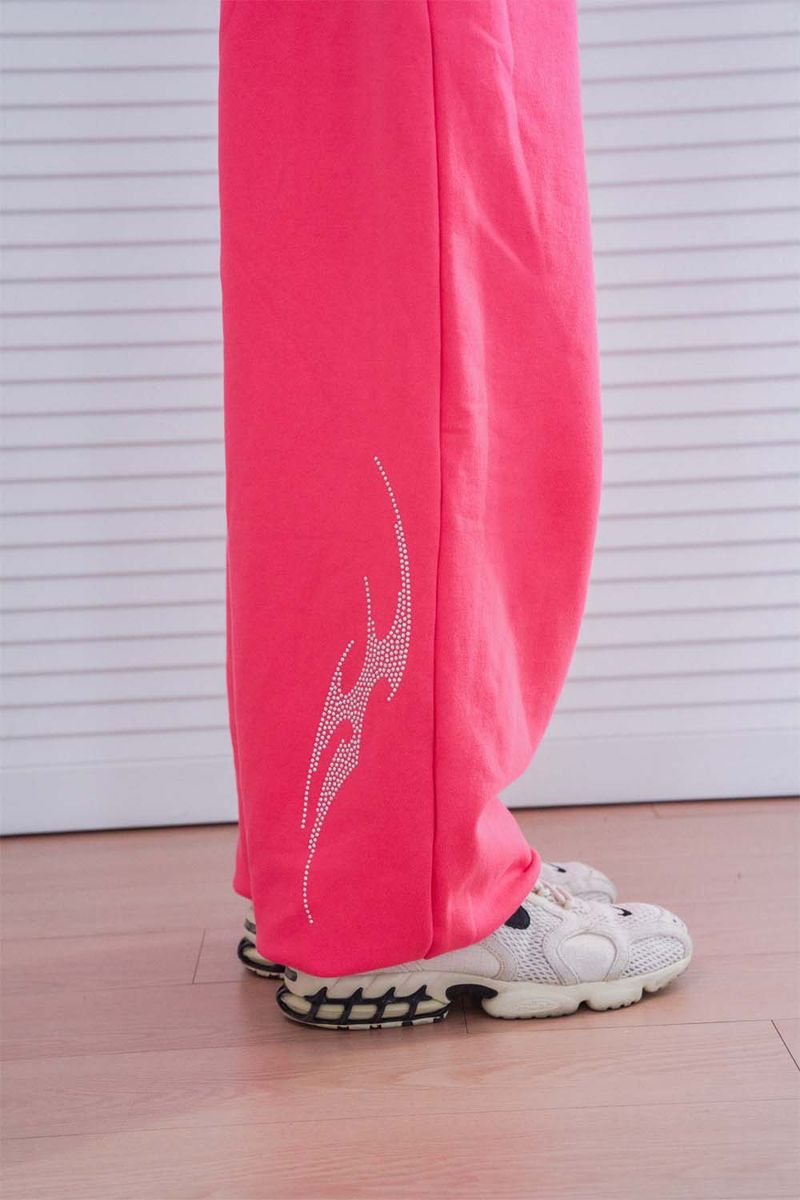 tribal jogger pants_hot pink
