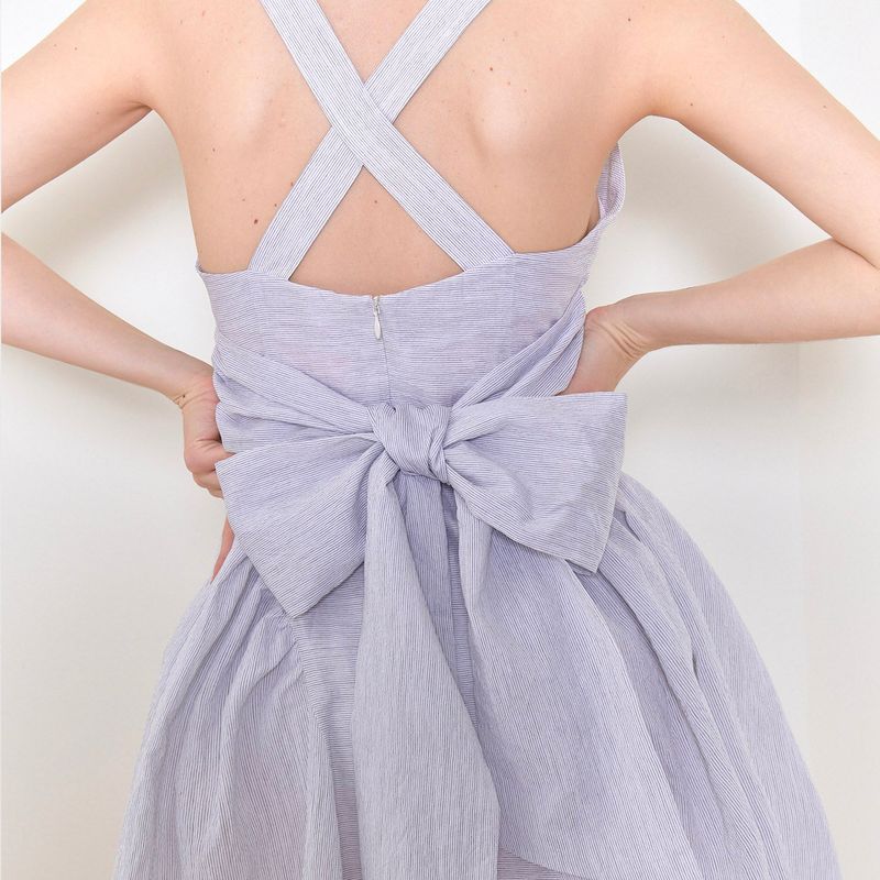  'La Mer' Blue grey Shirring Skirt Dress