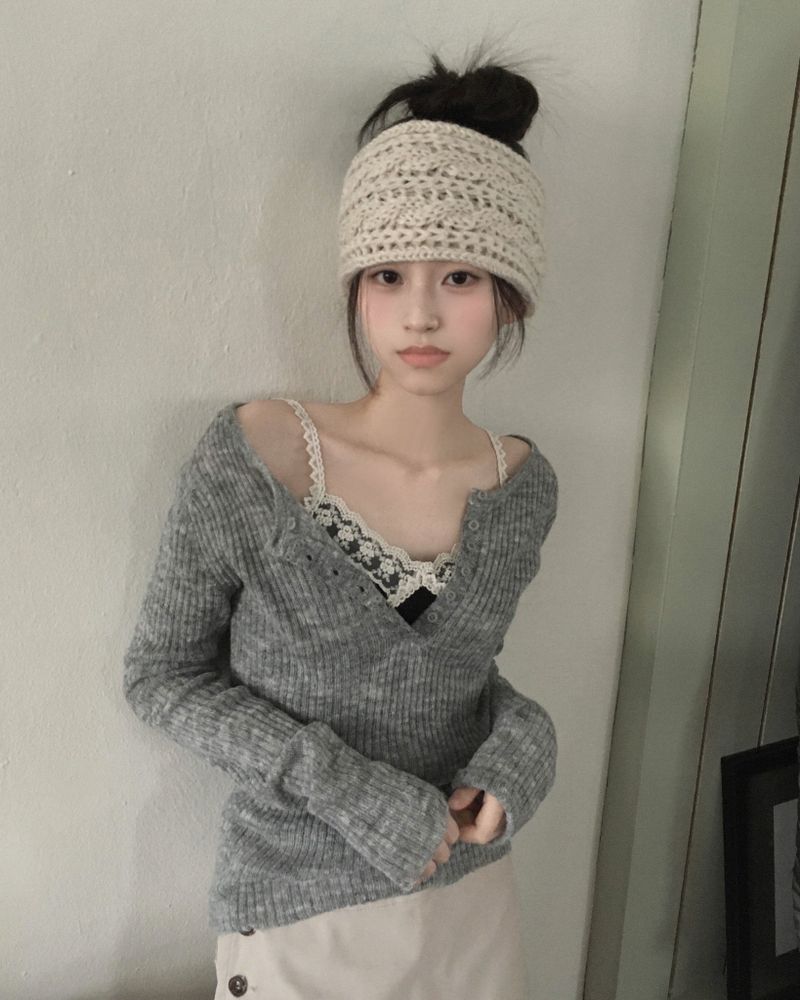 sotto wool button knit