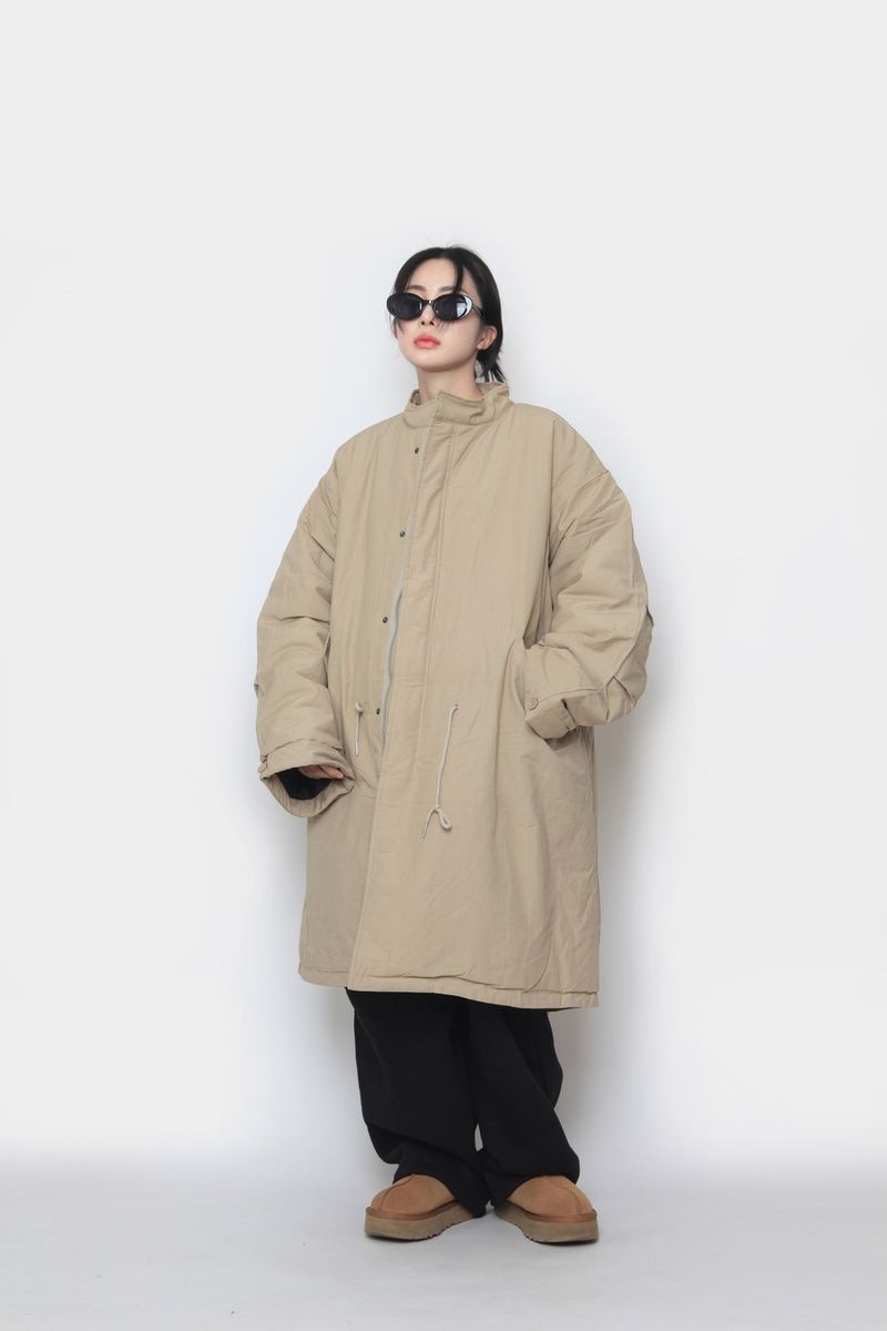 Long bomber padded jacket