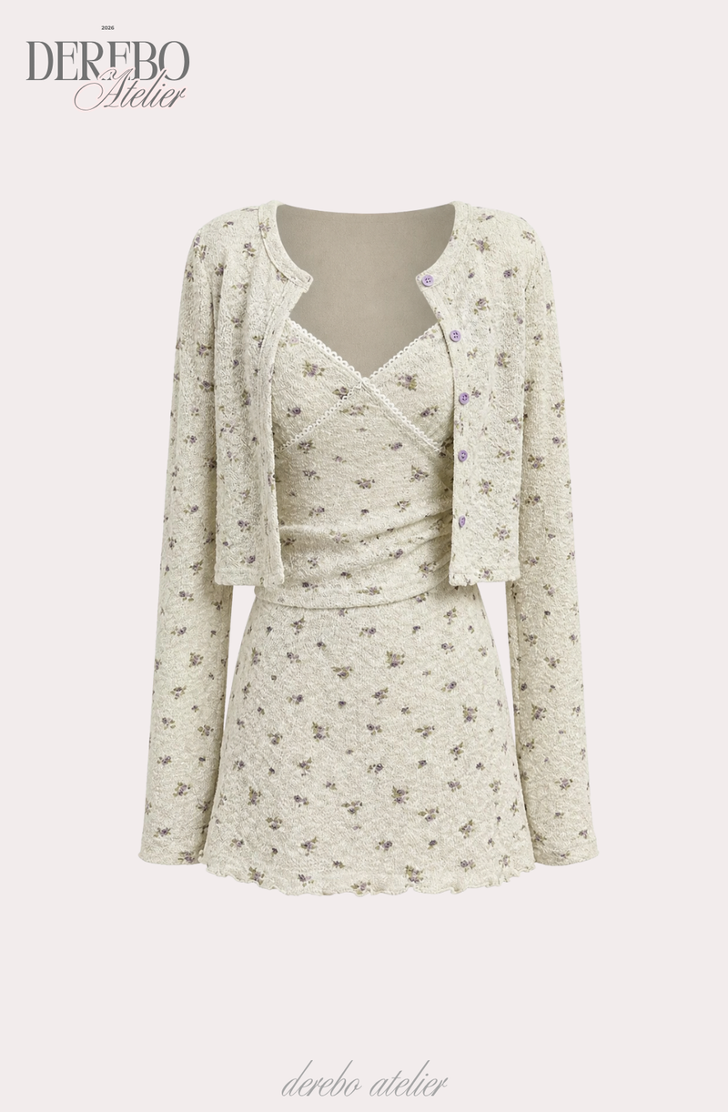 Green Tea Lounge Cardigan Three-Piece Set (3 SET)