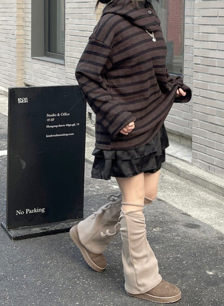 shirring strap ribbon leg warmer