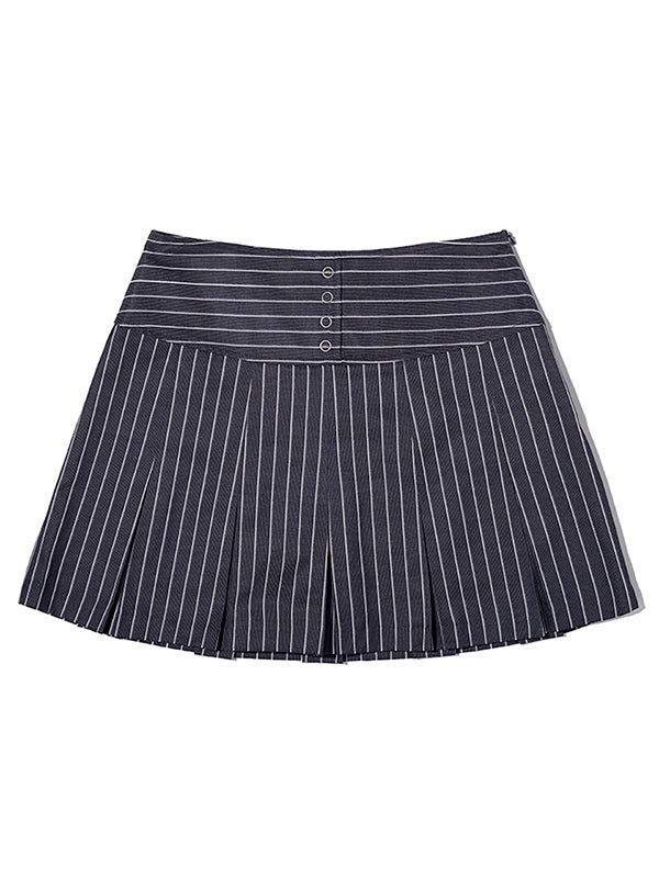 KIRSH（キルシー）の「ストライプボタンポイントプリーツスカート（スカート）」