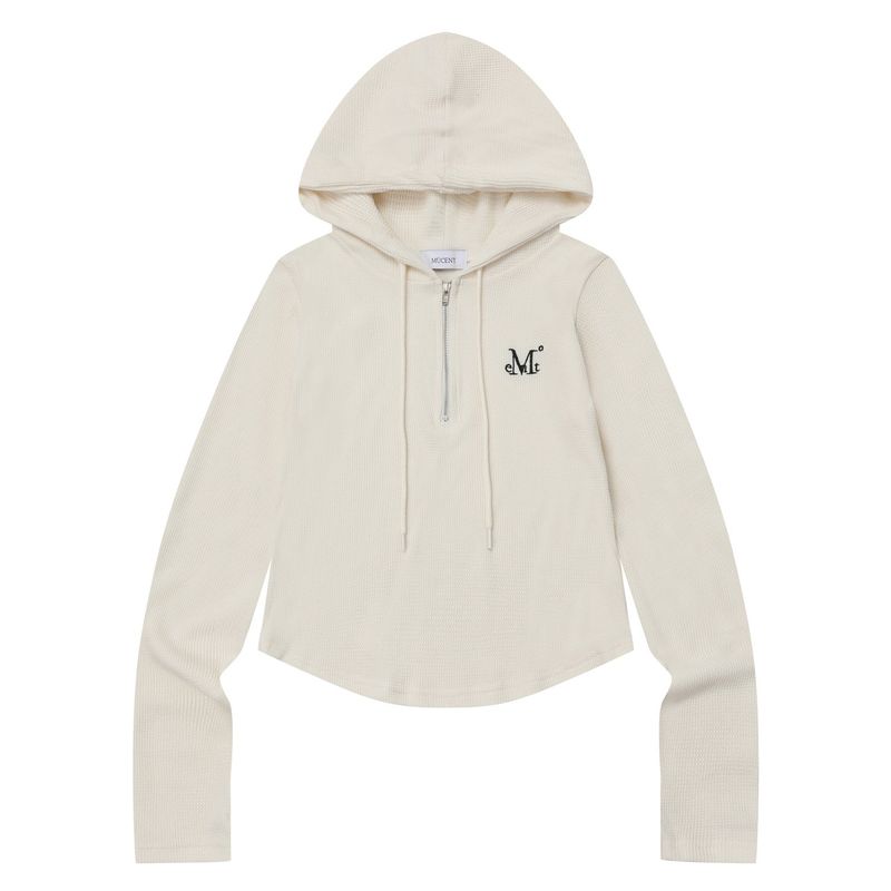 LEVEN WAFFLE KNIT HALF ZIP UP (2Color)