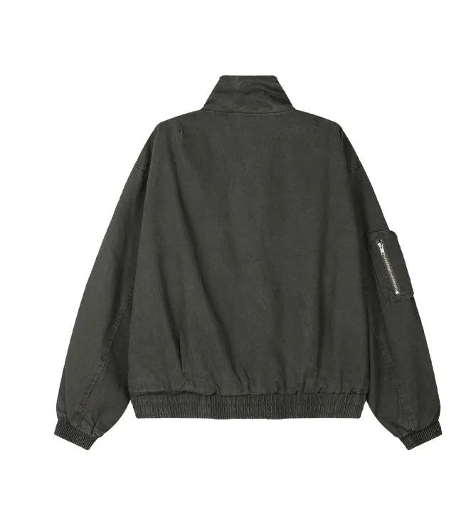 Denz Washed High-Neck Field Jacket