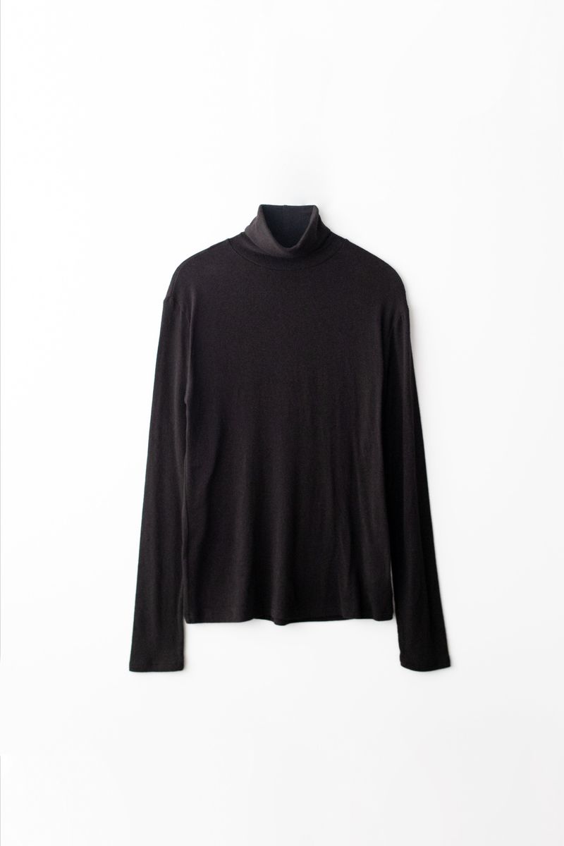 PLAT DU JOUR(プラドゥジュール)の「Soft turtle neck T-shirts (Black)(Tops)」